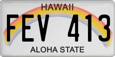 HI license plate FEV413