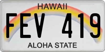 HI license plate FEV419