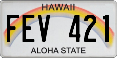 HI license plate FEV421