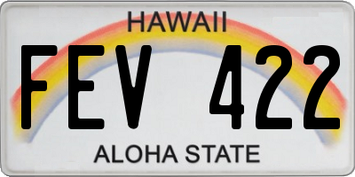 HI license plate FEV422