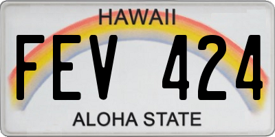 HI license plate FEV424