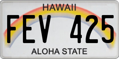 HI license plate FEV425