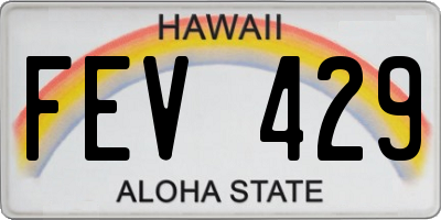 HI license plate FEV429