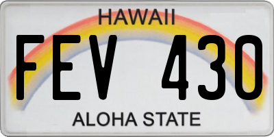 HI license plate FEV430