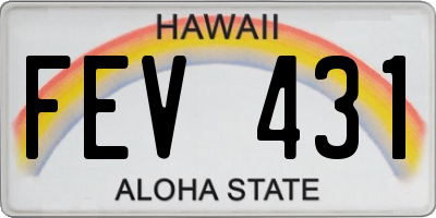 HI license plate FEV431