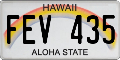 HI license plate FEV435