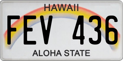 HI license plate FEV436