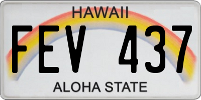 HI license plate FEV437