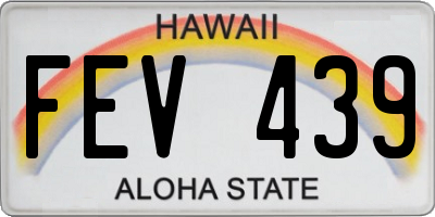 HI license plate FEV439