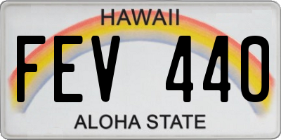 HI license plate FEV440