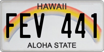 HI license plate FEV441