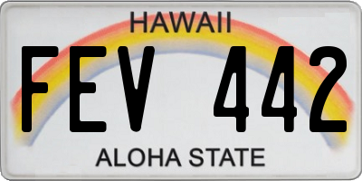 HI license plate FEV442