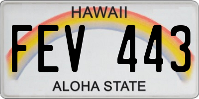 HI license plate FEV443
