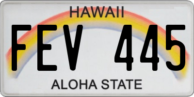HI license plate FEV445