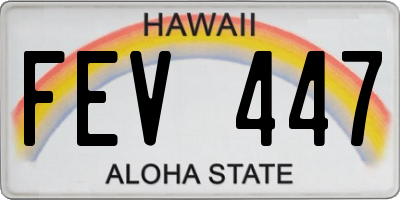 HI license plate FEV447