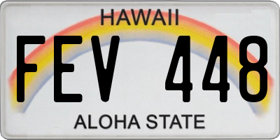 HI license plate FEV448