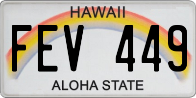 HI license plate FEV449