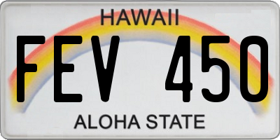 HI license plate FEV450