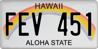 HI license plate FEV451