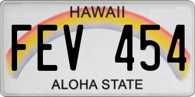 HI license plate FEV454