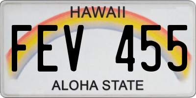 HI license plate FEV455
