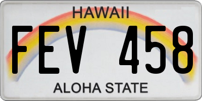 HI license plate FEV458