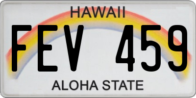 HI license plate FEV459