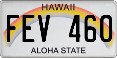 HI license plate FEV460