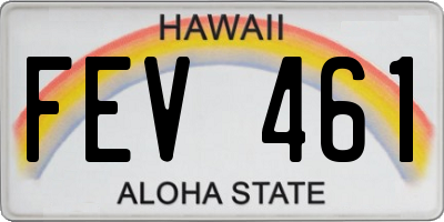 HI license plate FEV461