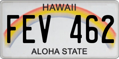 HI license plate FEV462