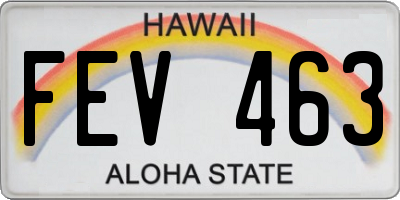 HI license plate FEV463