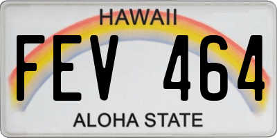 HI license plate FEV464