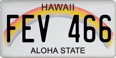 HI license plate FEV466