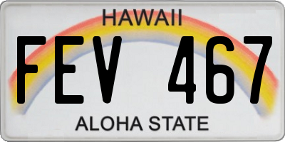 HI license plate FEV467