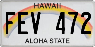 HI license plate FEV472