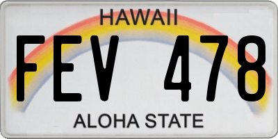 HI license plate FEV478