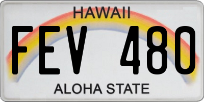 HI license plate FEV480