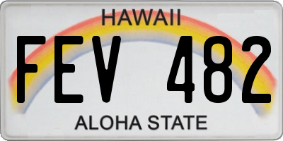 HI license plate FEV482