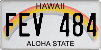 HI license plate FEV484