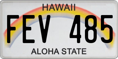 HI license plate FEV485