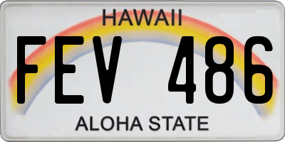 HI license plate FEV486