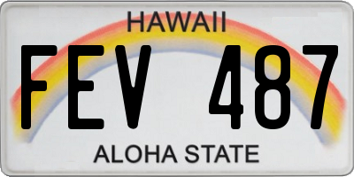 HI license plate FEV487