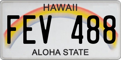 HI license plate FEV488