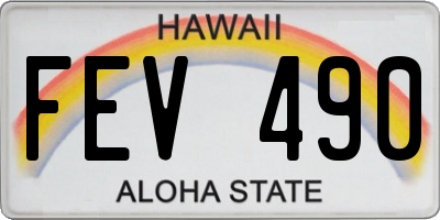 HI license plate FEV490