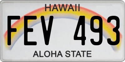 HI license plate FEV493