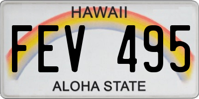 HI license plate FEV495