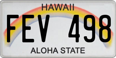 HI license plate FEV498