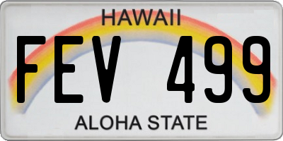 HI license plate FEV499