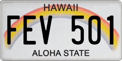 HI license plate FEV501