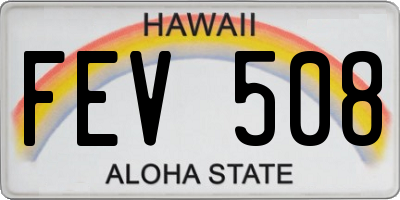 HI license plate FEV508